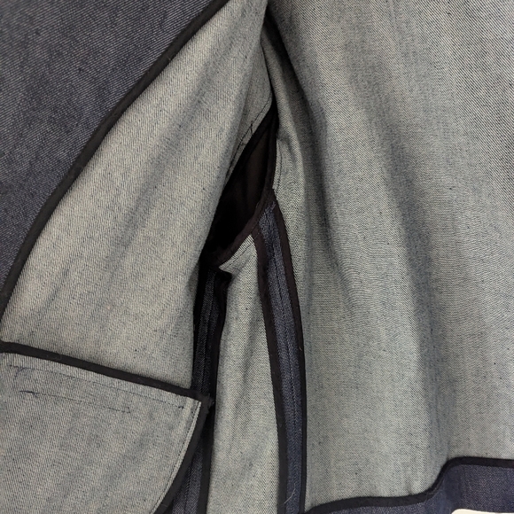 Pink Tartan Cropped Denim Blazer with Gold Buttons Size Medium - Picture 7 of 9